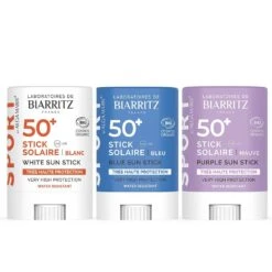 SPF50+ Stick Protettivo Sport Colorazione Organica Viaggio 12g Soins Solaires Laboratoires De Biarritz