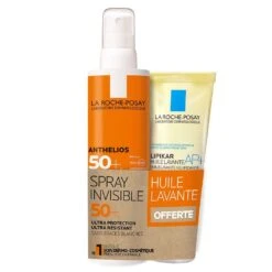 Crema Spray Invisible Corpo SPF50+ Con Profumo 200ml + Olio Lavera Senza Lipikar 100ml Anthelios La Roche-Posay