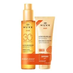 Duo Solare Olio Abbronzante Spf30 Viso E Corpo + Latte Doposole In Omaggio Sun Nuxe