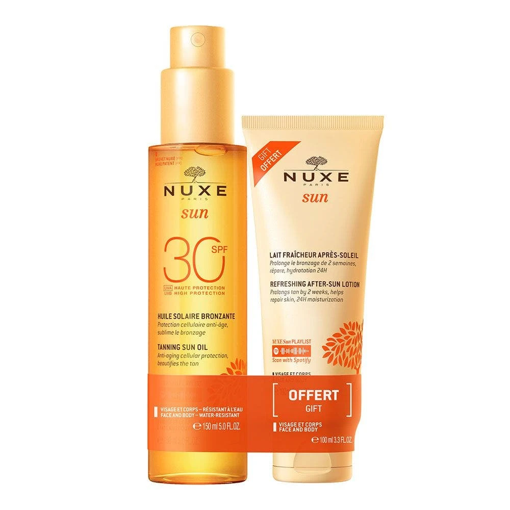 Duo Solare Olio Abbronzante Spf30 Viso E Corpo + Latte Doposole In Omaggio Sun Nuxe 3 Duo Solare Olio Abbronzante Spf30 Viso E Corpo + Latte Doposole In Omaggio Sun Nuxe
