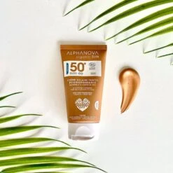 Crema Solare Viso Colorata Impermeabile Biologica Spf50+ Oro 50g Organic Sun Profumo Monoi Alphanova -Negozio Di Cosmetici 122669