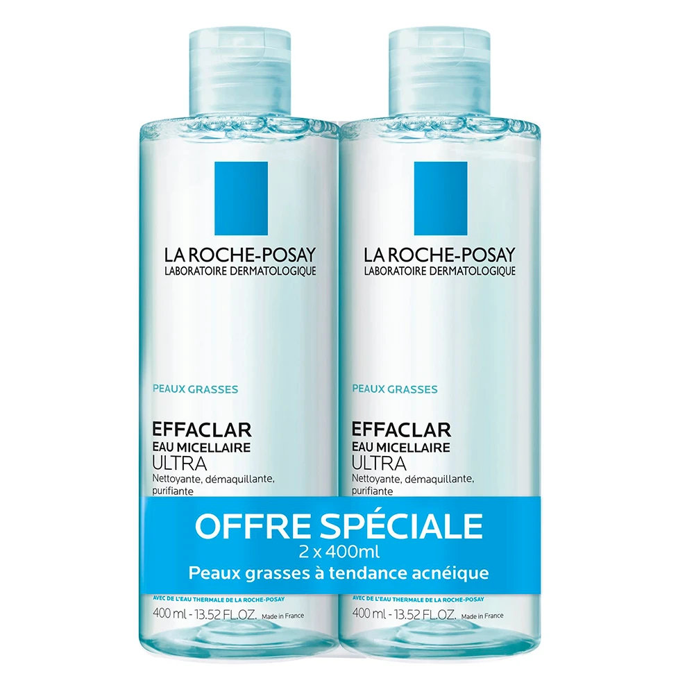 Acqua Micellare Purificante Pelle Grassa E Sensibile 2x400ml Effaclar Peaux Grasses La Roche-Posay 3 Acqua Micellare Purificante Pelle Grassa E Sensibile 2x400ml Effaclar Peaux Grasses La Roche-Posay