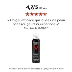 Gel Da Barba Anti-irritazioni Vitamina C Pelle Sensibile 2x150ml Homme Vichy -Negozio Di Cosmetici 88985